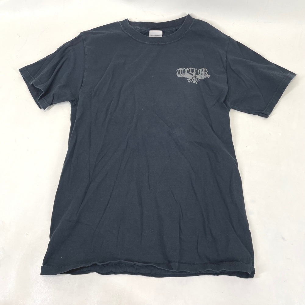 Terror Band Life and Death Eagle Graphic T-Shirt Black Small Fruit of the Loom